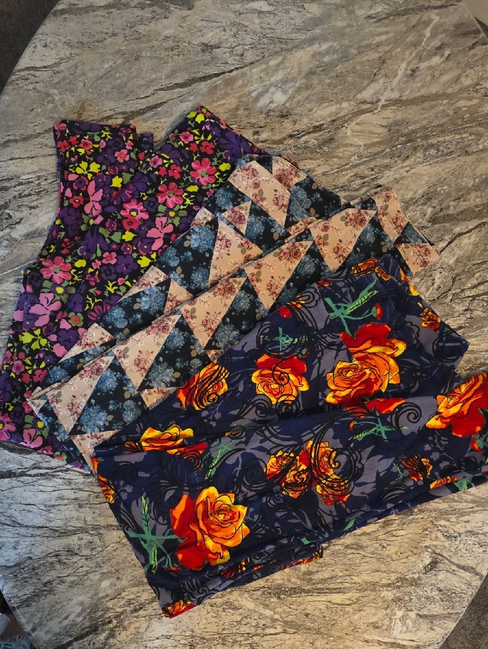 Lularoe Mixed Floral and Geometric Leggings Bundle - Vibrant Multicolor Prints